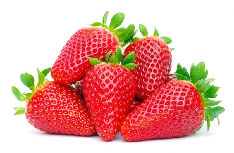 Strawberries isolated over white background